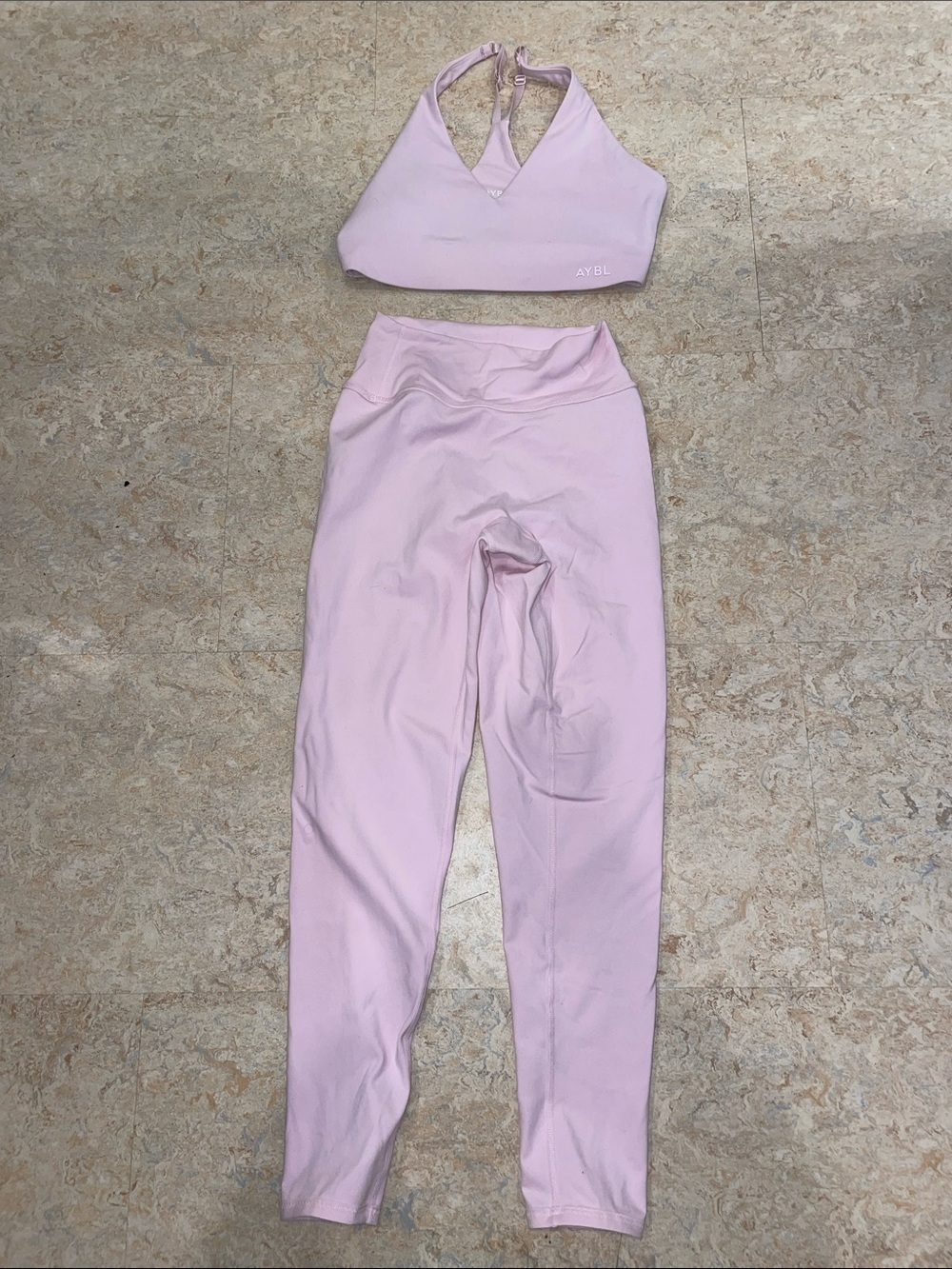 AYBL Light Pink Active Set - Sports Bra & High-Rise Leggings
